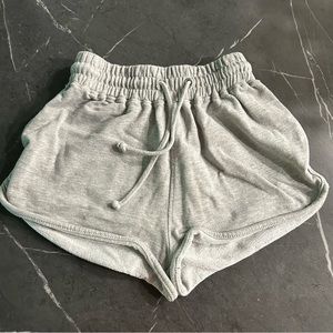Misguided Gray Tie Waist Runner Shorts